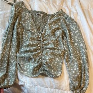 Abercrombie & Fitch Green Floral Blouse